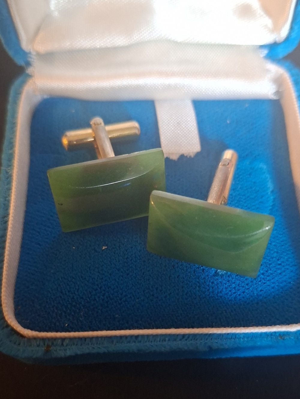 1970 / 80s Canadian Nephrite Jade Cuff Links